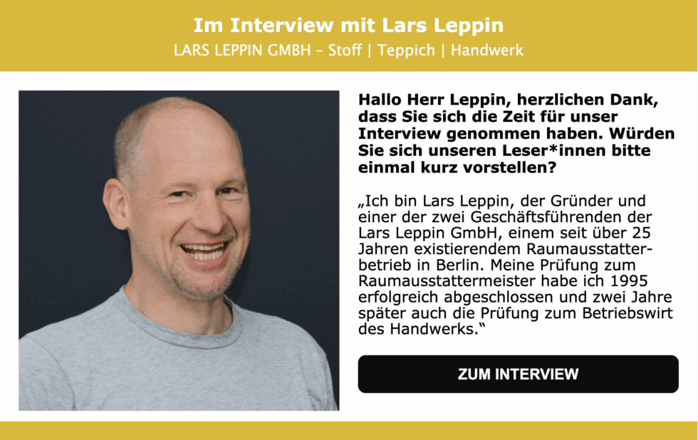 Im Interveiw mit Raumausstatter Lars Leppin.